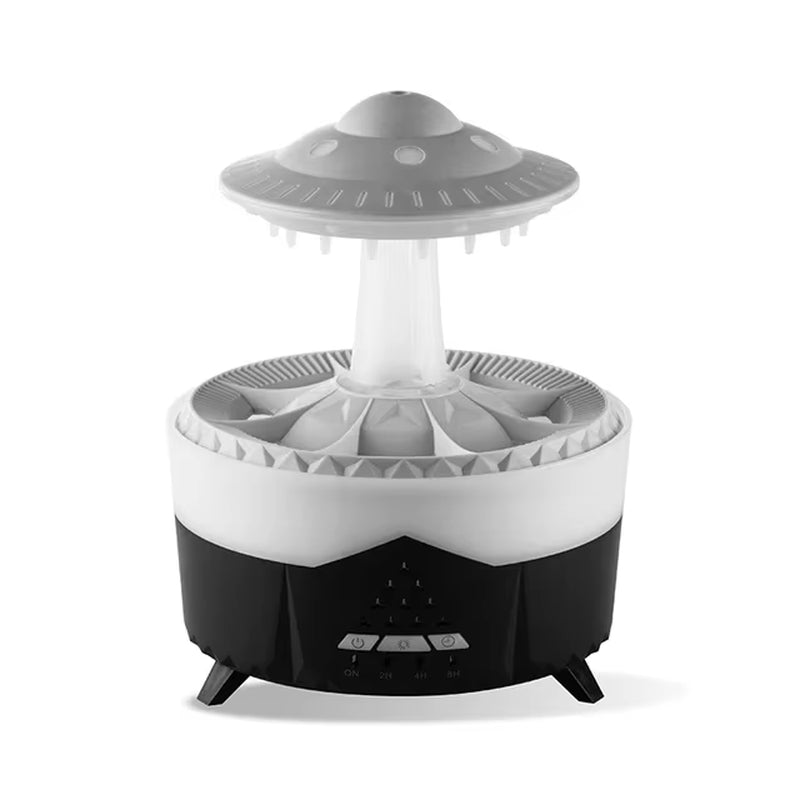 Experience Tranquility with the Rain Cloud Humidifier - Remote-Controlled Raindrop Diffuser and Mushroom Lamp